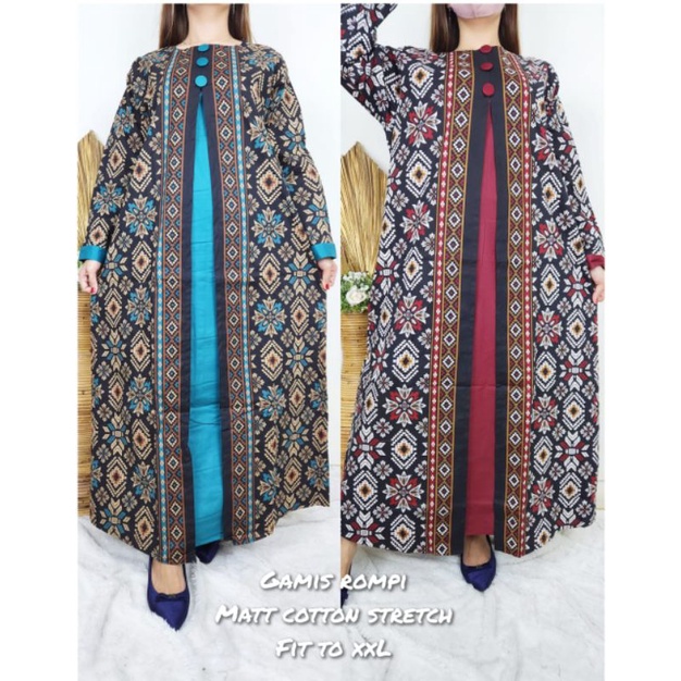 GAMIS BATIK STRECH/GAMIS BATIK ROMPI/GAMIS ROMPI STRECH/GAMIS BATIK KEKINIAN/GAMIS STRECH SABIAN/GAM