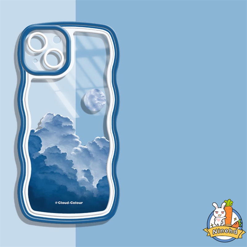 Kompatibel Untuk Samsung A14 A04s A04e A04 A03s A03 A13 A12 A22 A32 A33 A54 A53 A73 A23 M23 A52s A52 A72 A71 A51 A31 A02s A21s A34 A50 A50s A30s A30 A20 A11 A10 S20 S21 FE S22 Ultra Awan Warna-Warni Wavy Edge Shockproof Phone Case