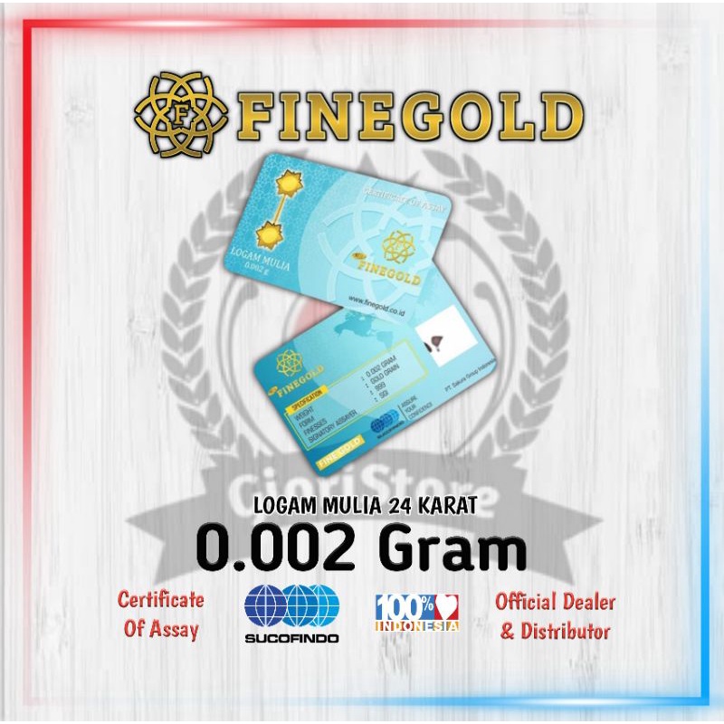 FINEGOLD 0.002 Gram Logam Mulia Emas Mini 24 Karat