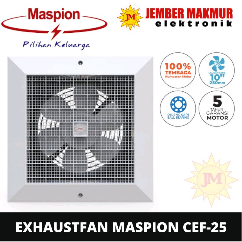 Maspion Ceiling Exhaust Fan CEF 25 MASPION EXHAUST FAN / HEXOS PLAFON CEF25 / CEF-25 / CEF 25 (10 INCH) GARANSI RESMI