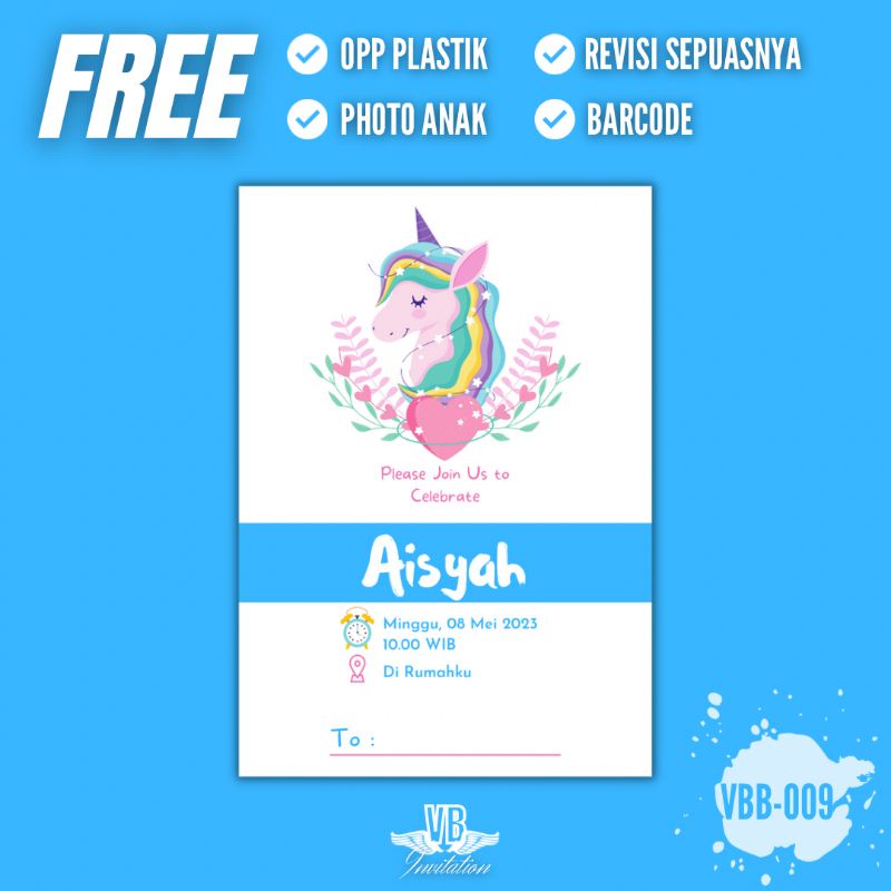 CETAK CEPAT UNDANGAN ULANG TAHUN ANAK KARAKTER MURAH LUCU KEKINIAN FREE PLASTIK