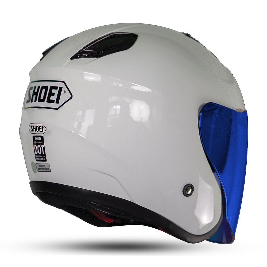 Helm Half Face MLA Kyoto / Putih Kaca Visor Gold-Blue-Hitam Iridium / Helm Premium SNI untuk Pria Dan Wanita Dewasa COD