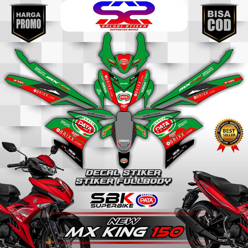 TERBARU Decal Stiker Mx King 150 Fullbody Desaind Hijau Decal New Mx King 150 FullBody