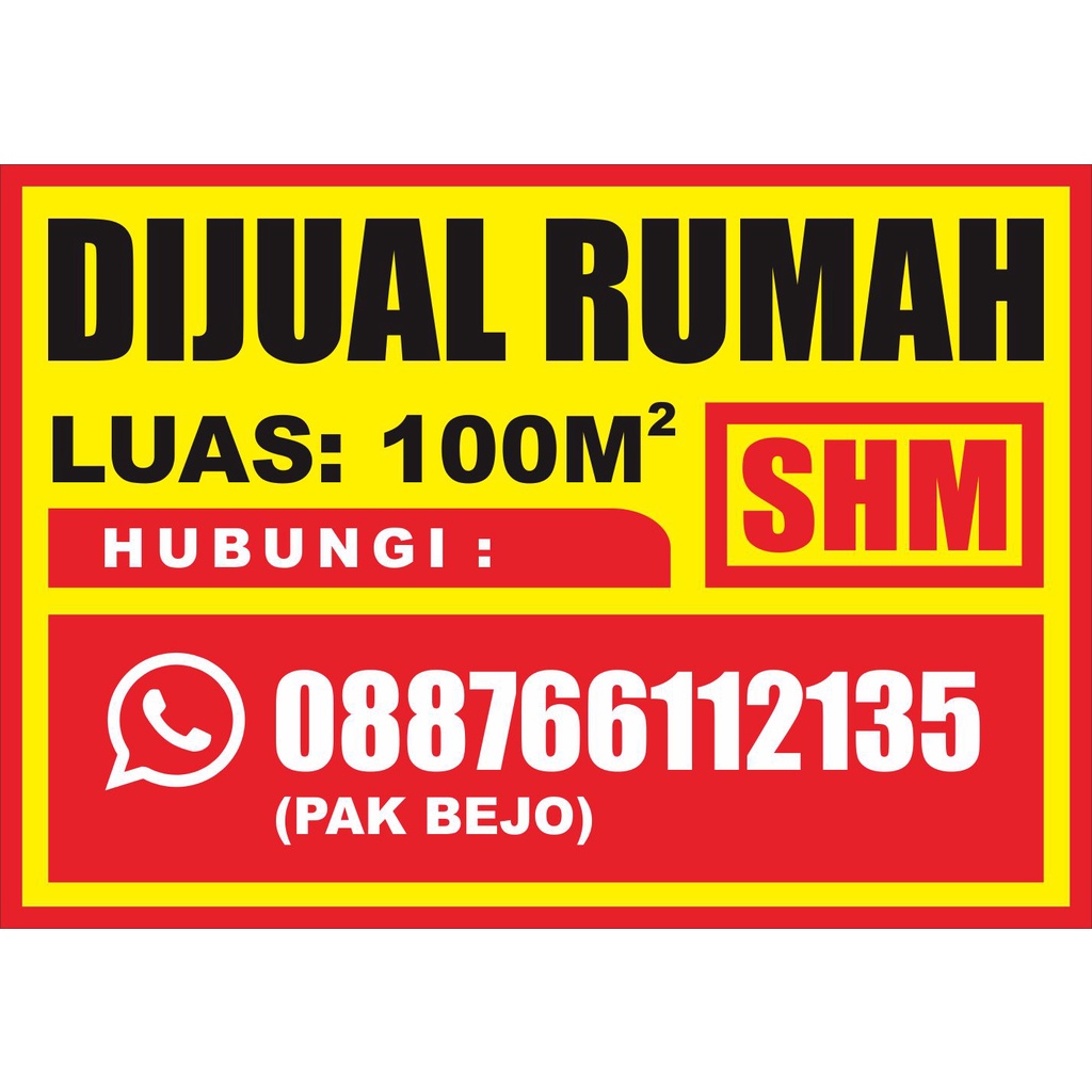 Banner Spanduk Rumah Dijual Dikontrakan Disewakan Free Design