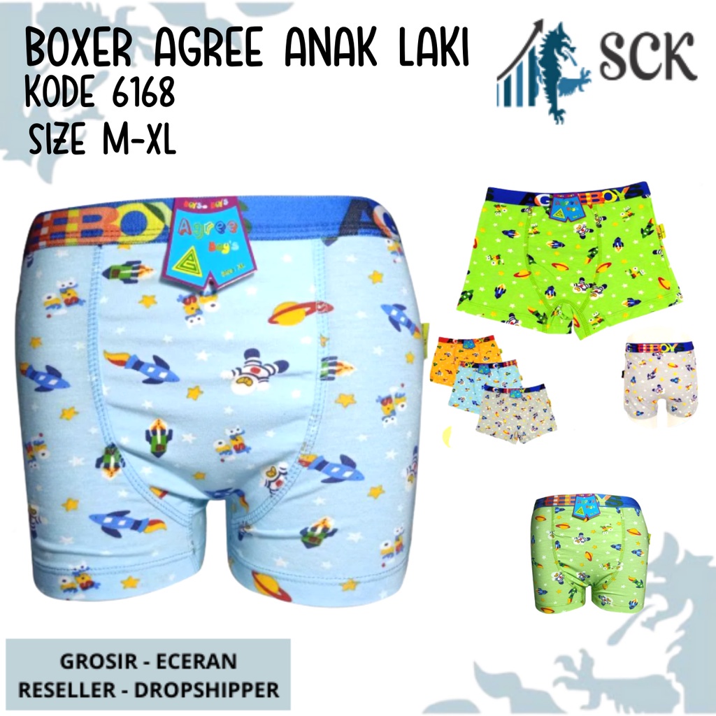 [ISI 3]  CD Anak AGREE 6168 Motif Anak Model BOXER / Boxer Anak Cowok 6168 - Boxer Anak Motif - Pakaian Dalam