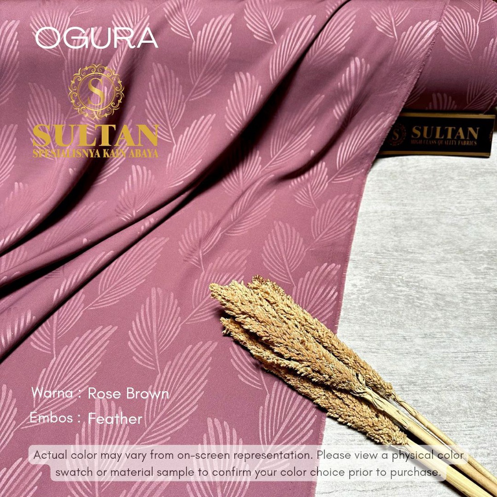 50CM EMBOS FEATHER OGURA ROSE BROWN KAIN ABAYA SULTAN