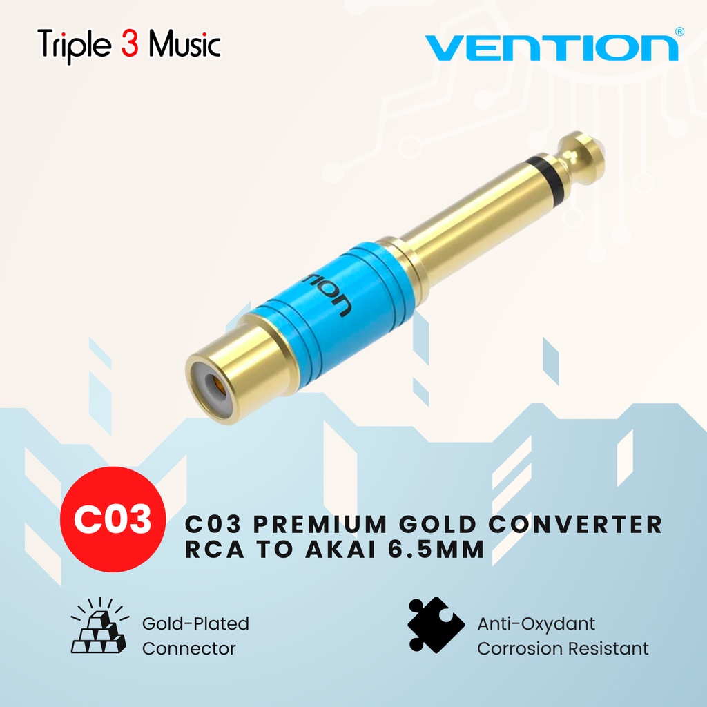 Vention C03 Premium gold Converter Rca to Akai 6.5 ORIGINAL