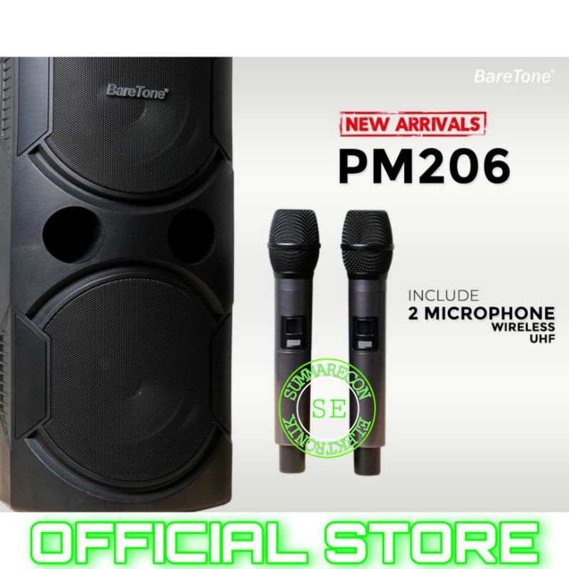 speaker portabel baretone pm206 6.5 inch 2 way molded loudspeaker original
