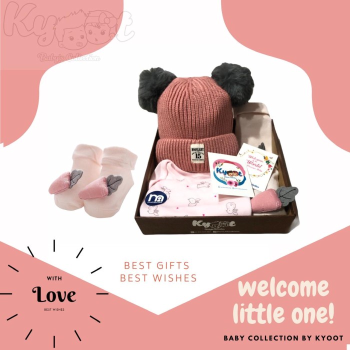 

(COD) Kyoot Baby Collection | paket HB Mothercare Girl baby hampers - kupluk pink
