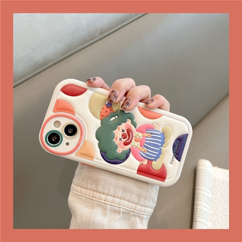 IPHONE Casing Ponsel Motif Kartun Badut Lucu Timbul Kompatibel Dengan Iphone12 13 14 11 Pro Max X Xs Max Xr Hhzaqp