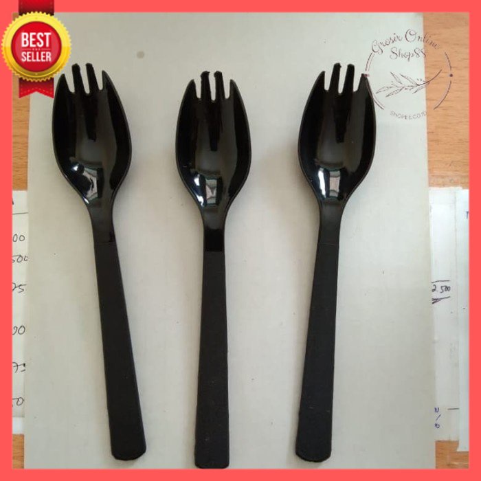 GOS -C405- 1PCS Sendok Garpu 2in 1 - Sendok Garpu Plastik 2 in 1 - 1 pcs Peralatan Makan Half Fork