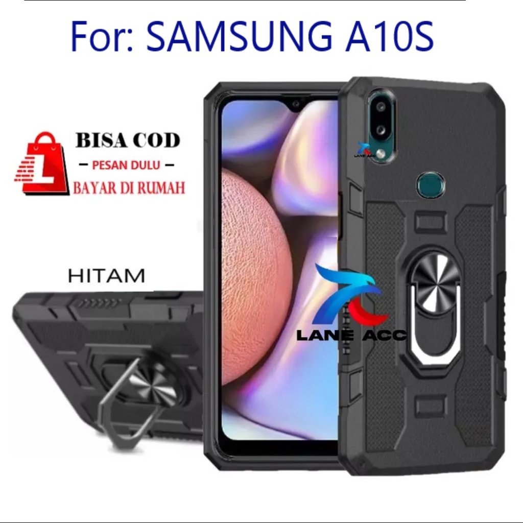 CASING HARD CASE SAMSUNG A10S--HARD CASE STANDING  ROBOT  HIT EYE RING--SOFT CASE STANDING ROBOT SAM