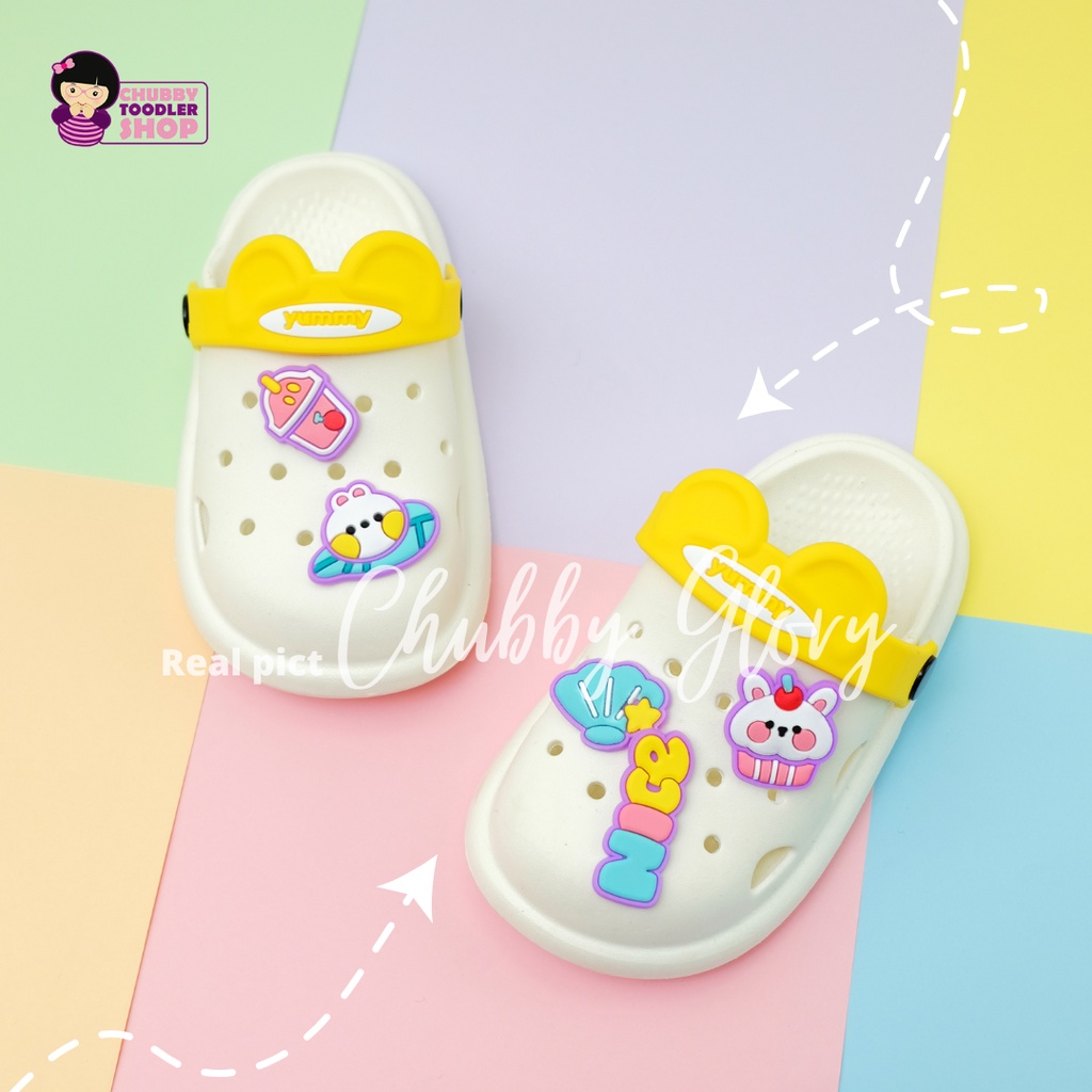 Chubby Glory SH2143N Sandal Slip on Sendal balita bapao sendal pao pao anak sendal anak kartun import bahan karet empuk anti slip Sandal Anak Perempuan Bahan Karet Model Lucu