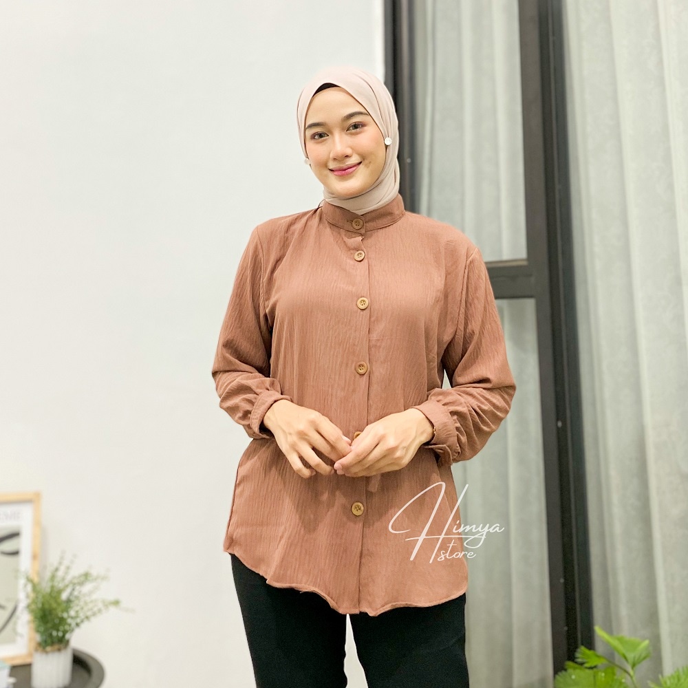 Kemeja Polos Wanita Big Size Ukuran S M L XL AIRFLOW CRINCLE Blouse