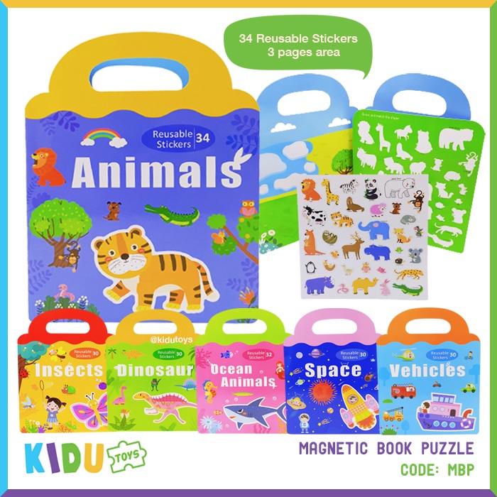 Mainan Edukasi Buku Belajar Magnetic Anak Magnetic Book Puzzle Kidu Toys