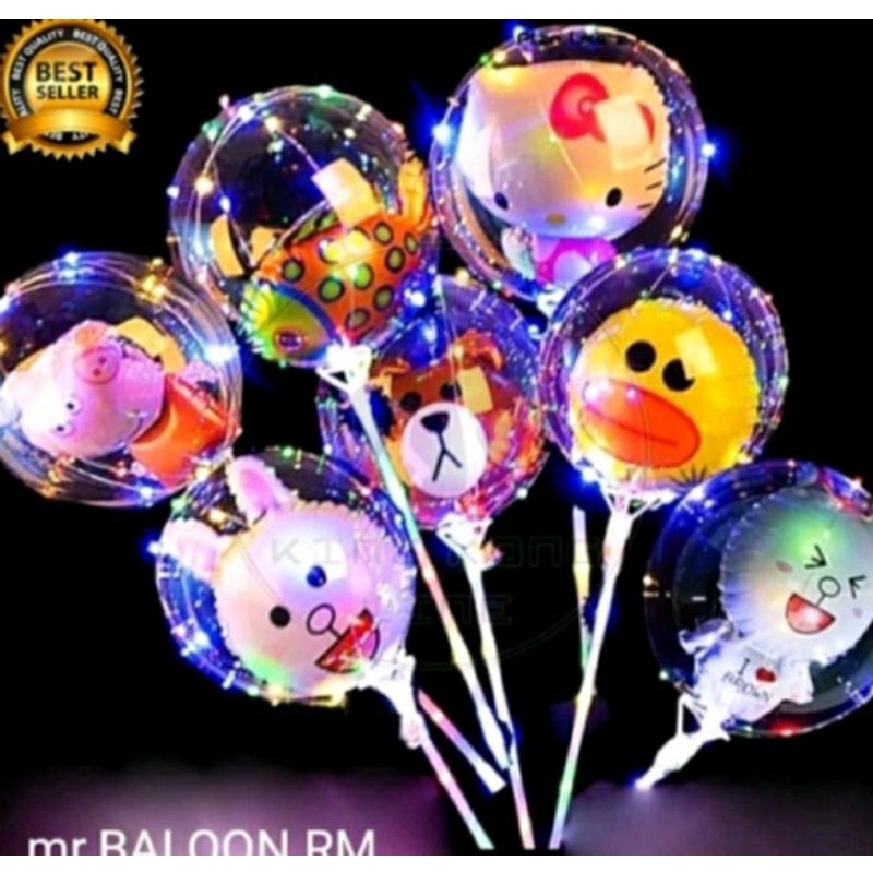 Balon LED Karakter Kartun Lampu Rainbow Warna Warni Tumbler Pesta Anak