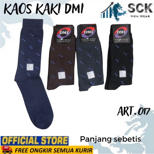 Kaos Kaki Pria DMI 016 017 018 019 Panjang Sebetis Premium 21-22 cm / Kaos Kaki Kantor