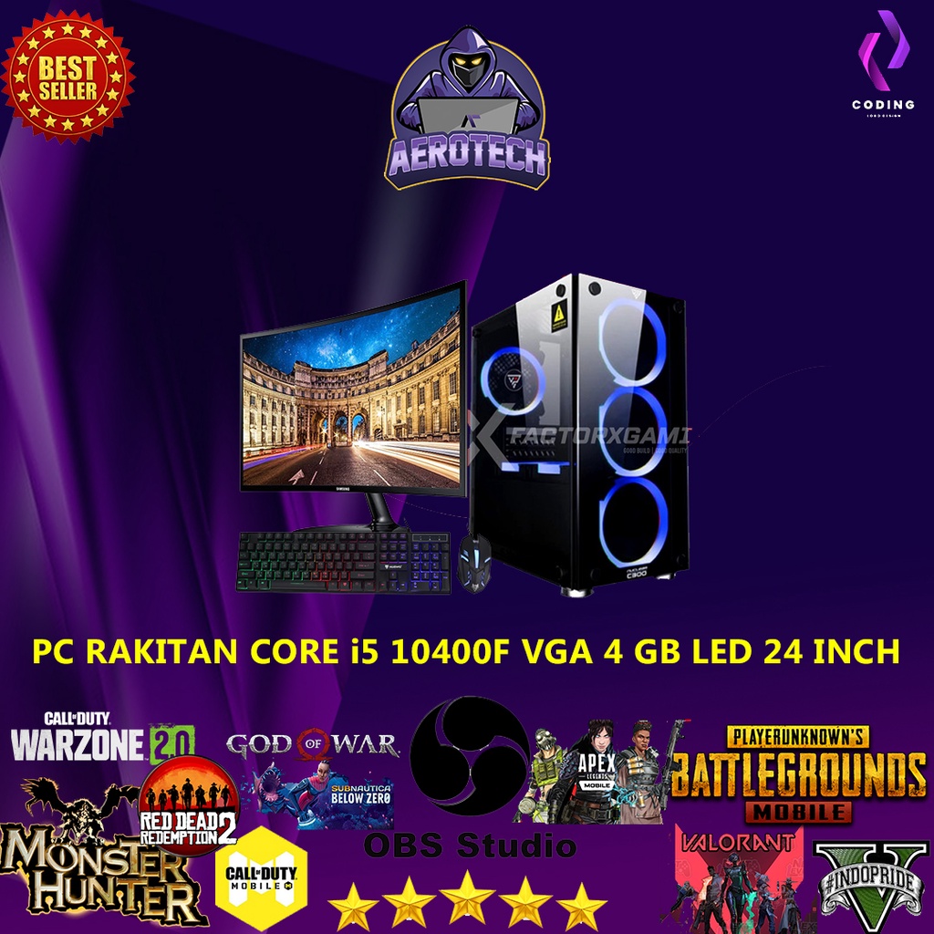 PC RAKITAN GAMING I5 10400F | RAM 32 GB | VGA 8 GB | LED 27 INCH FULL APLIKASI SIAP PAKAI