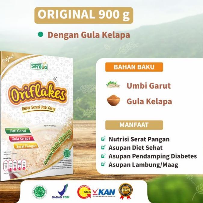 

✩ Oriflakes Original - Sereal Umbi Garut Asam Lambung Maag Gerd 900 gram - BISA COD ❇