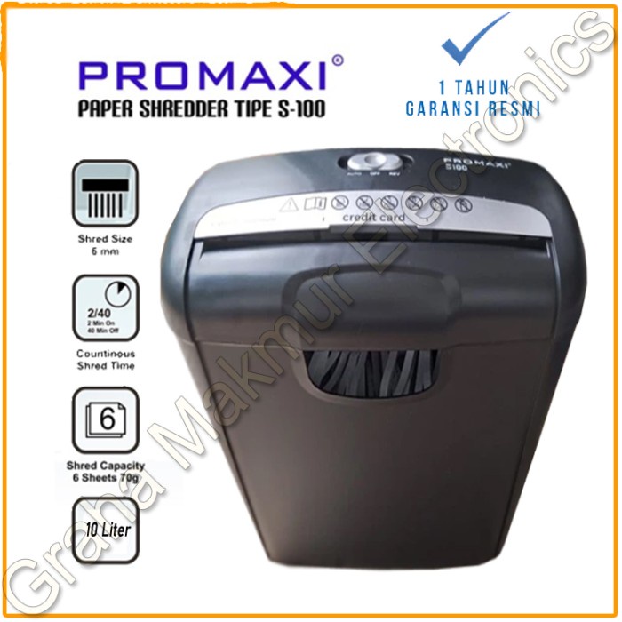 

[[JNT COD]] PROMAXI S100 Strip Cut Paper Shredder - Mesin Penghancur Kertas S-100