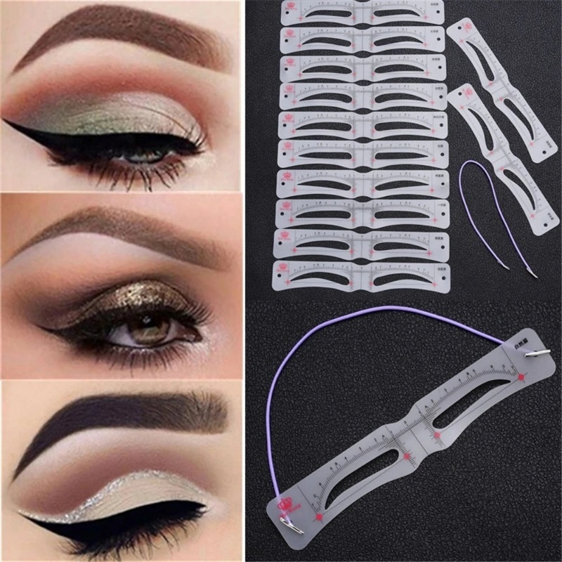 [Unggulan] Draw Perfect Brows Makeup Drawing Guide Tool 12pasang Template Kartu Stensil Alis Profesional Dapat Digunakan Kembali Dengan Tali Yang Dapat Diperbaiki Alat Stiker Alis Stensil Alis