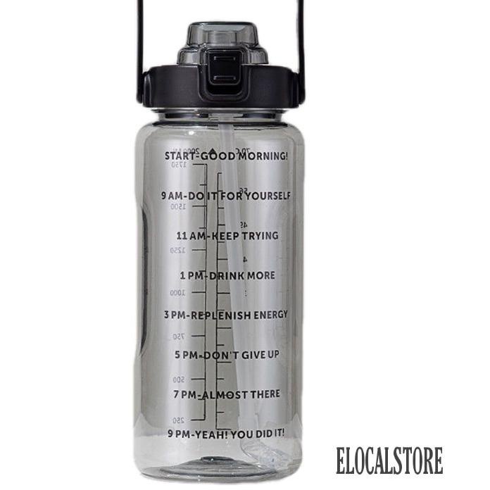 ☎ Botol Minum 2 Liter/Botol Minum Transparan/Botol Minum Bening Motivasi ➦