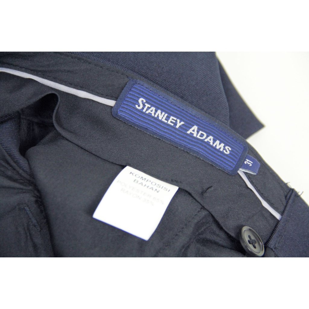 Celana Kerja Kantor Pria Formal STANLEY ADAMS Biru Navy Gelap Slim Fit | Bahan Halus Navy (D)