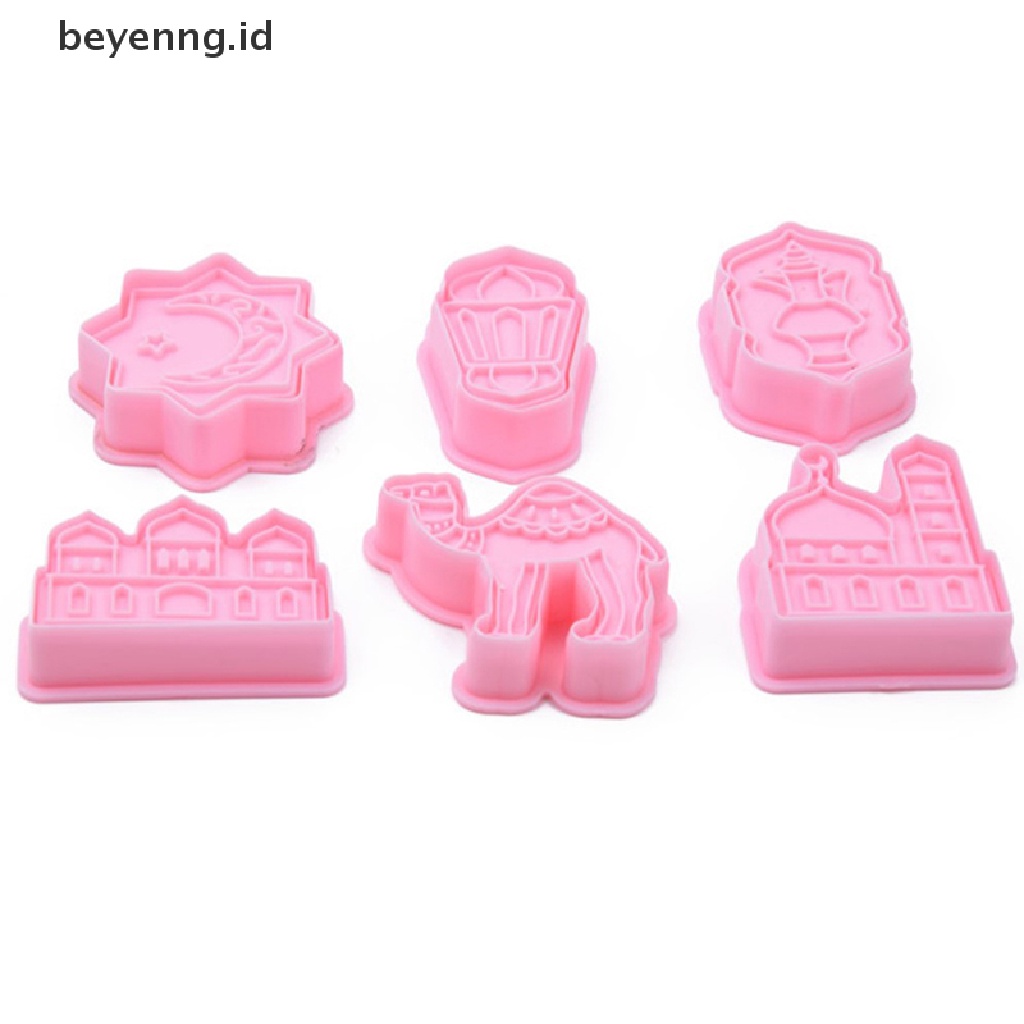 Beyen 6Pcs Pemotong Kue Kering Dengan Plunger Stamper Cetakan Biskuit Motif Kartun Lucu ID