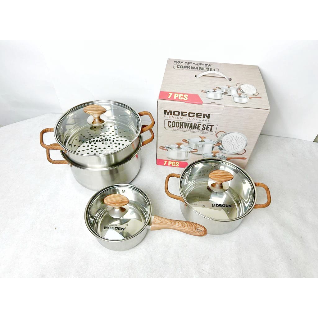 Moegen 7 pcs Premium Cookware Set Stainless Steel Original