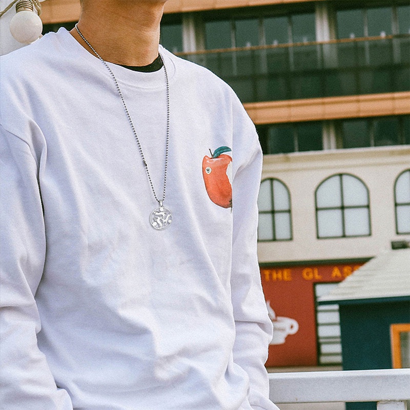 Tiga Kelinci Matahari Celtics Knot Triskele Triskelion Stainless Steel Kalung Warna Perak Kalung Perhiasan