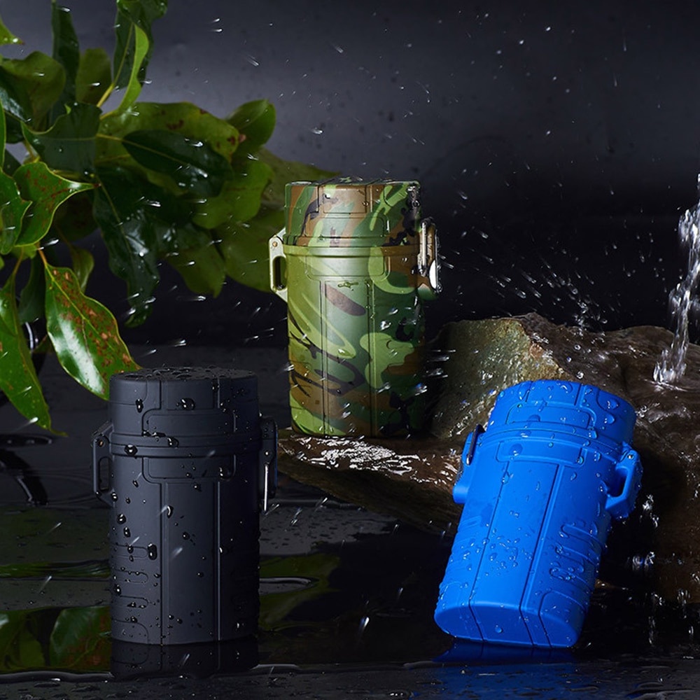 Kotak Rokok 20 Slot Cigarette Case Waterproof with Electric Lighter