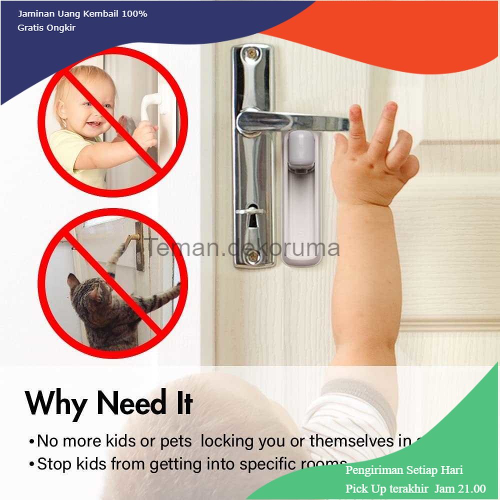 TD - DPR Pengaman Gagang Pintu Tempel Door Lever Lock Safety Child - 3M