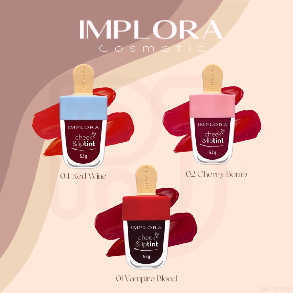 IMPLORA CHEEK &amp; LIPTINT SERIES 01 VAMPIRE BLOOD - Owl Store