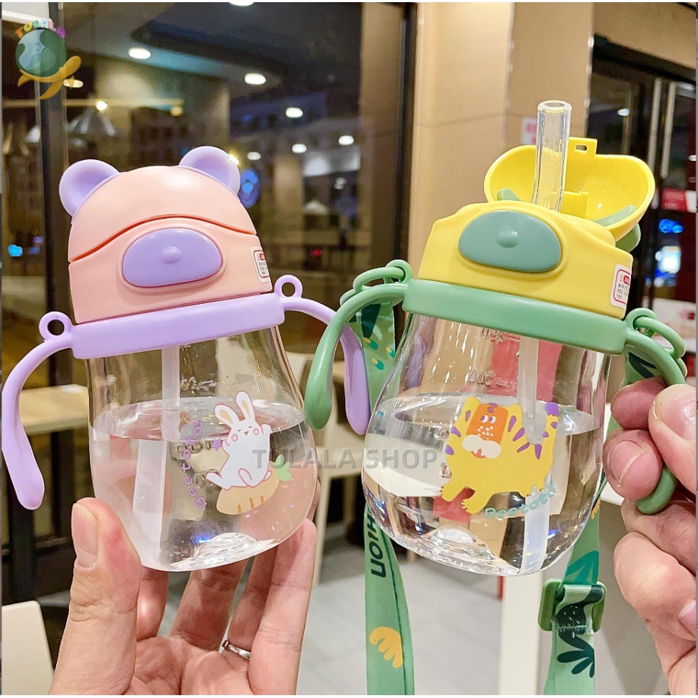 [TULALA SHOP]BOTOL JERAMI ANAK/Botol Kartun /Botol Minum Anak / Botol Minum Bayi Sedotan Lucu Anak / Karakter Rabbit Bear Tutup Clip / Import / Botol Minum Bayi Gelas Anak Balita Training Cup Baby Viral