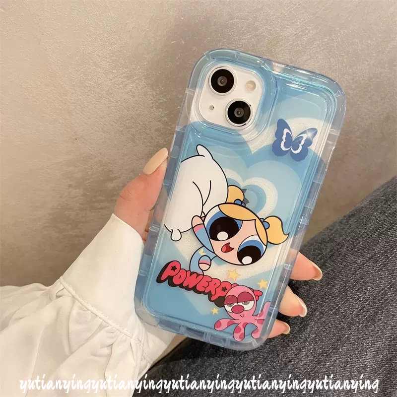 Soft Tpu Case Untuk Redmi Note10 10s 911s 11 Redmi10 9A A1 9T 9C NFC 10A Note9 Note10s Note10 Note1 Kartun The Powerpuff Love Heart Airbag Shockproof Clear Cover