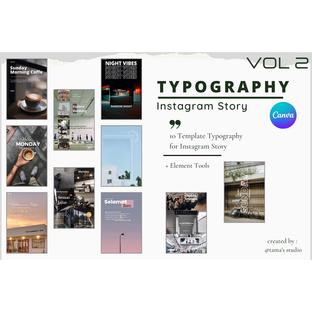 10 Typography Canva Vol 2 Template Instagram Story