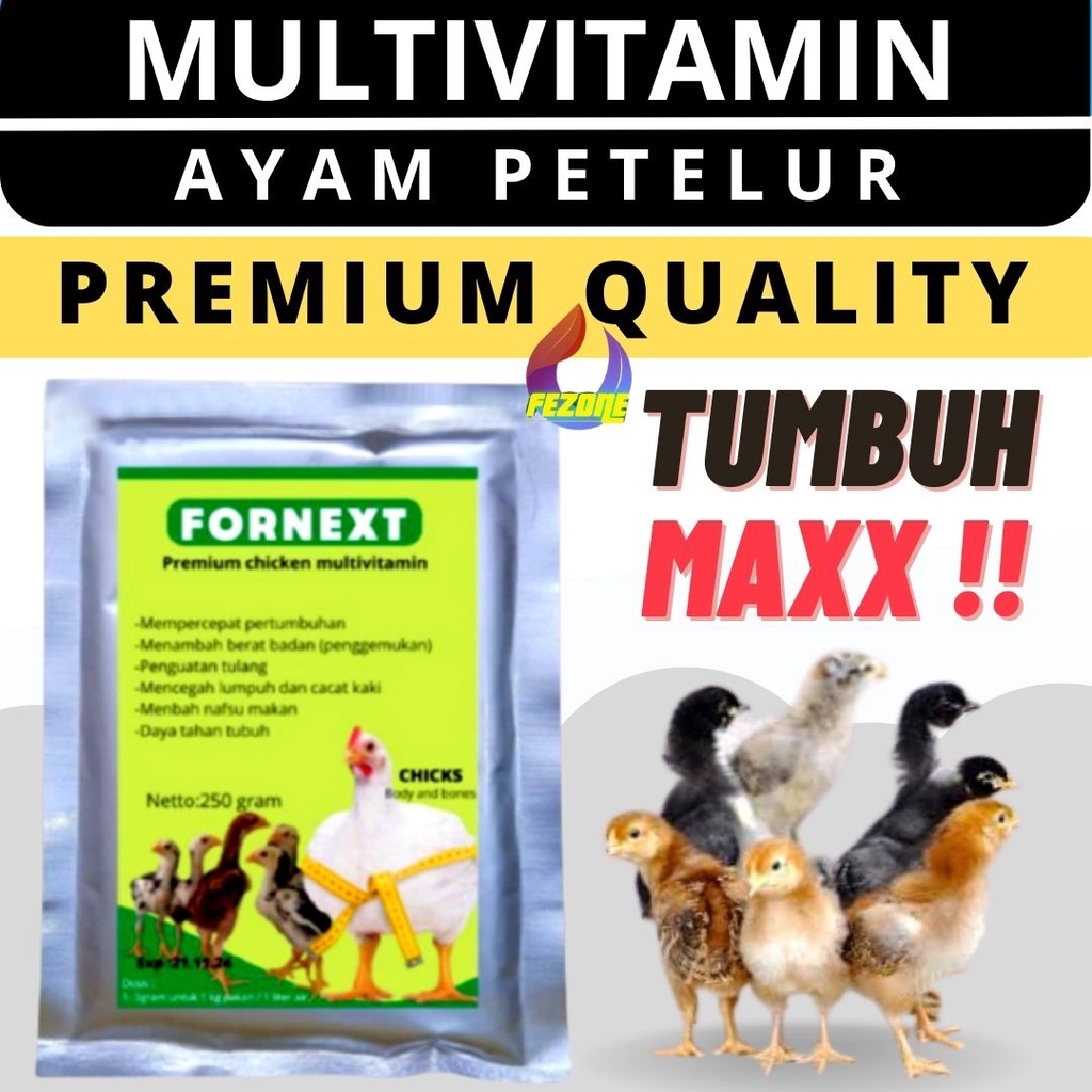 FORNEXT 100gr - Multivitamin Pemacu Pertumbuhan Untuk Ayam FEZONE