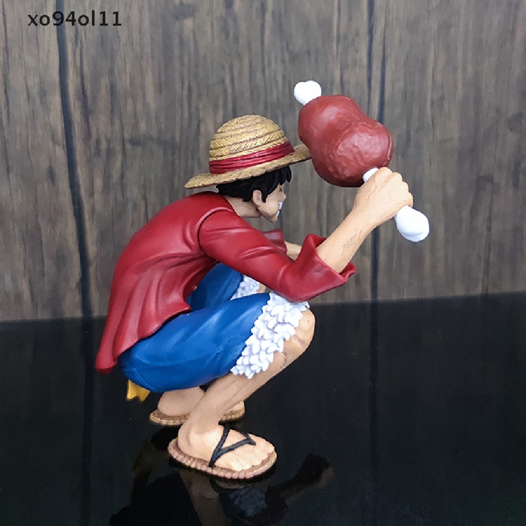 Xo 1Pc One Piece Luffy Makan Daging Figure Anime Country Luffy PVC Collect Figurine Mainan OL