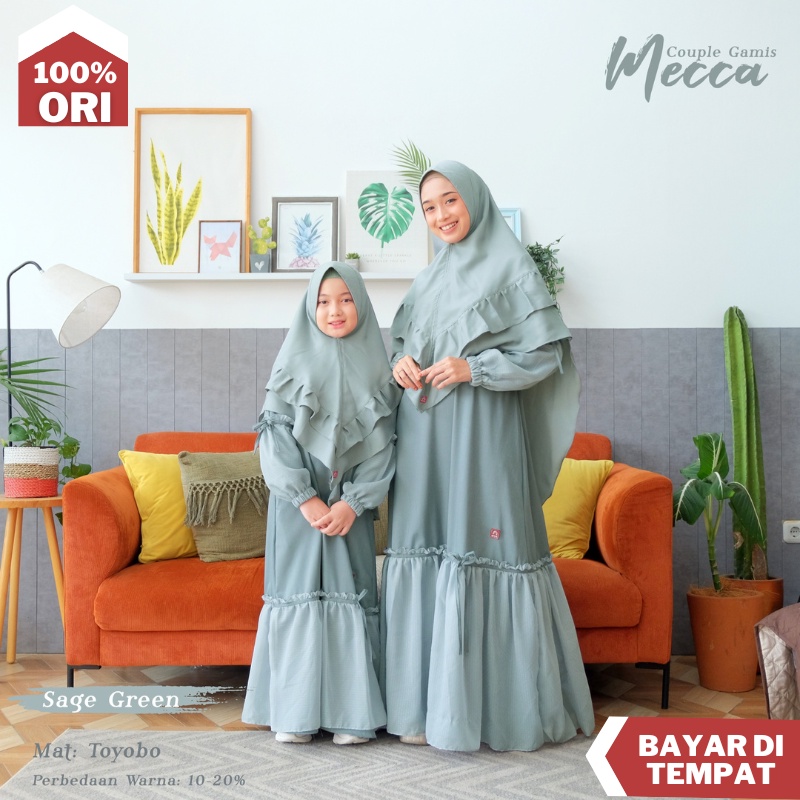 Sarimbit Keluarga 2023 Lebaran Gamis Syari Couple Pasangan Ibu Anak Family set Lebaran 2023 Baju Kok