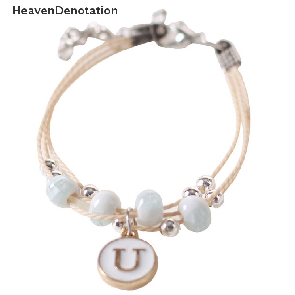 [HeavenDenotation] Fashion Manik-Manik Tali Gelang Keramik Huruf Liontin Multilayer Manik-Manik Tidak Teratur Gelang Sederhana Gelang Pasangan Pesona Gelang Hadiah Perhiasan HDV