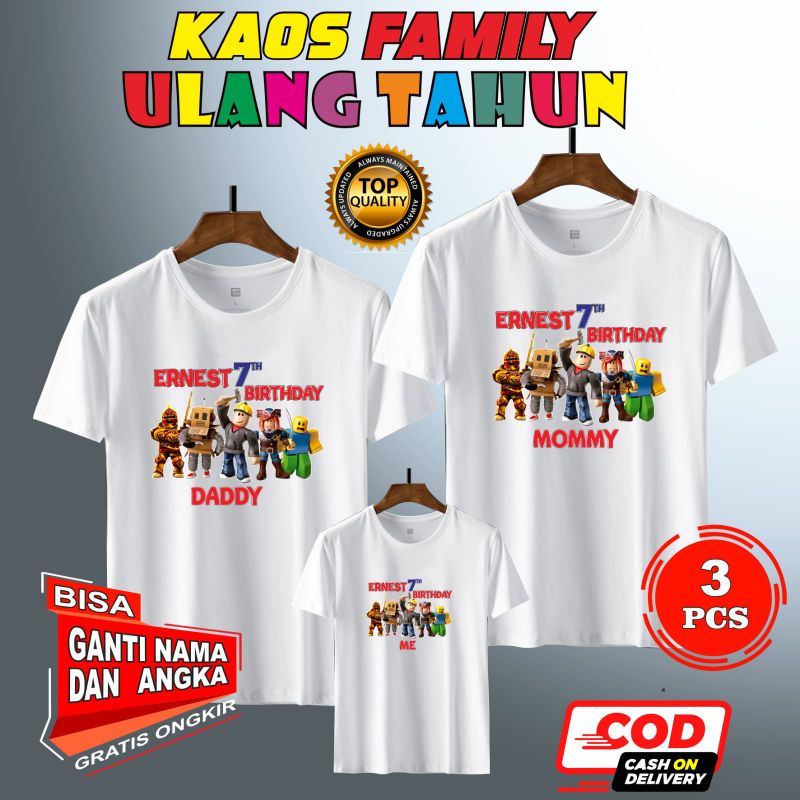 BAJU KAOS KELUARGA | KAOS CUSTOM FAMILY CUSTOM ULANG TAHUN | KAOS CUSTOM FAMILY CUSTOM BIRTHDAY TEMA