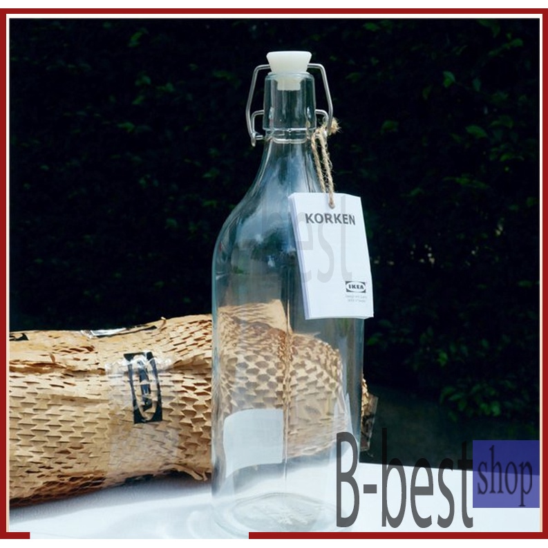 BOTOL KACA BELING 1 L / Botol beling dengan penutup 1 LITER