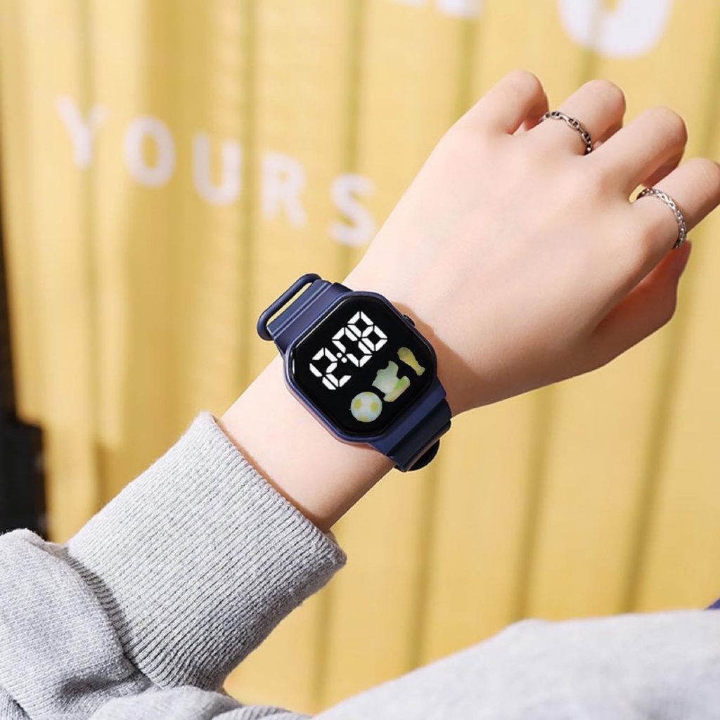 ✅COD Jam Tangan Rubber Couple LED Digital Pria Wanita FashionAir Electronic Anak Import M180