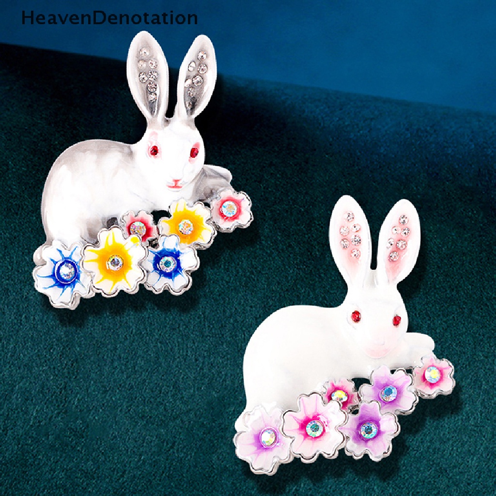 [HeavenDenotation] Enamel Lucu Bunga Sakura Dicat Kelinci Bros Unisex Hewan Pesta Pin HDV