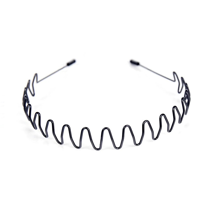 BANDO BESI Kawat ZIGZAG / Bando Sisir Ulir Hitam / Bando Gelombang Unisex Pria Wanita