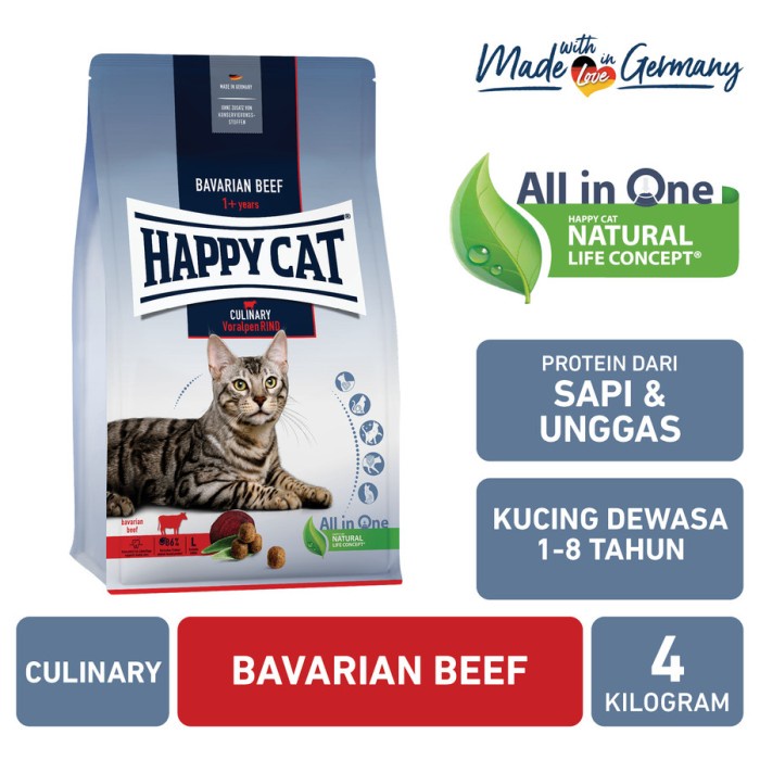 Happy Cat Culinary Beef 4kg Freshpack Adult Supreme Bavarian Beef