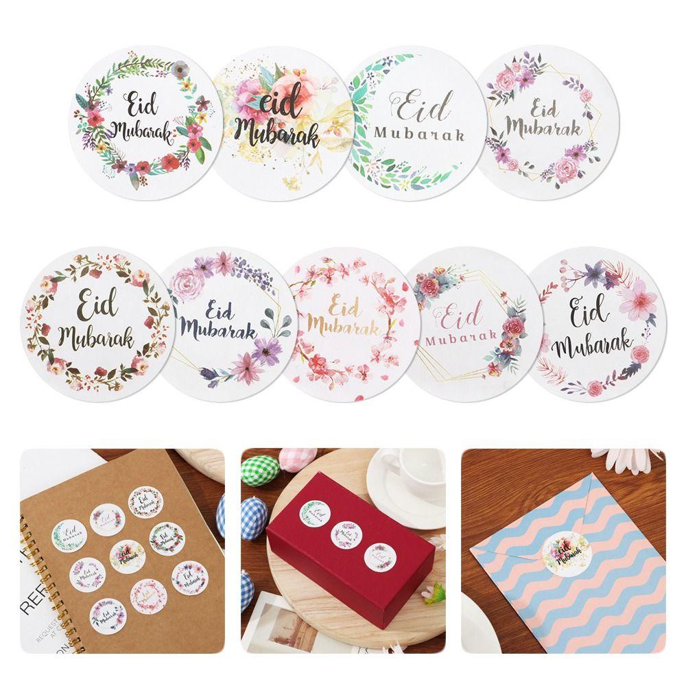 Top 144PCS Eid Mubarak Sticker Gift Perlengkapan Dekorasi Idul Fitri Label Dekorasi