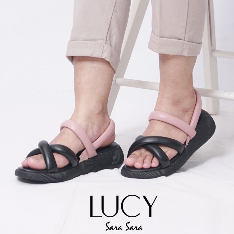 Sara Sara LUCY TG Sandal tali anak tanggung sendal flat casual anak perempuan model gladiator tali belakang sol karet tanpa hak size 31 - 35 kekinian