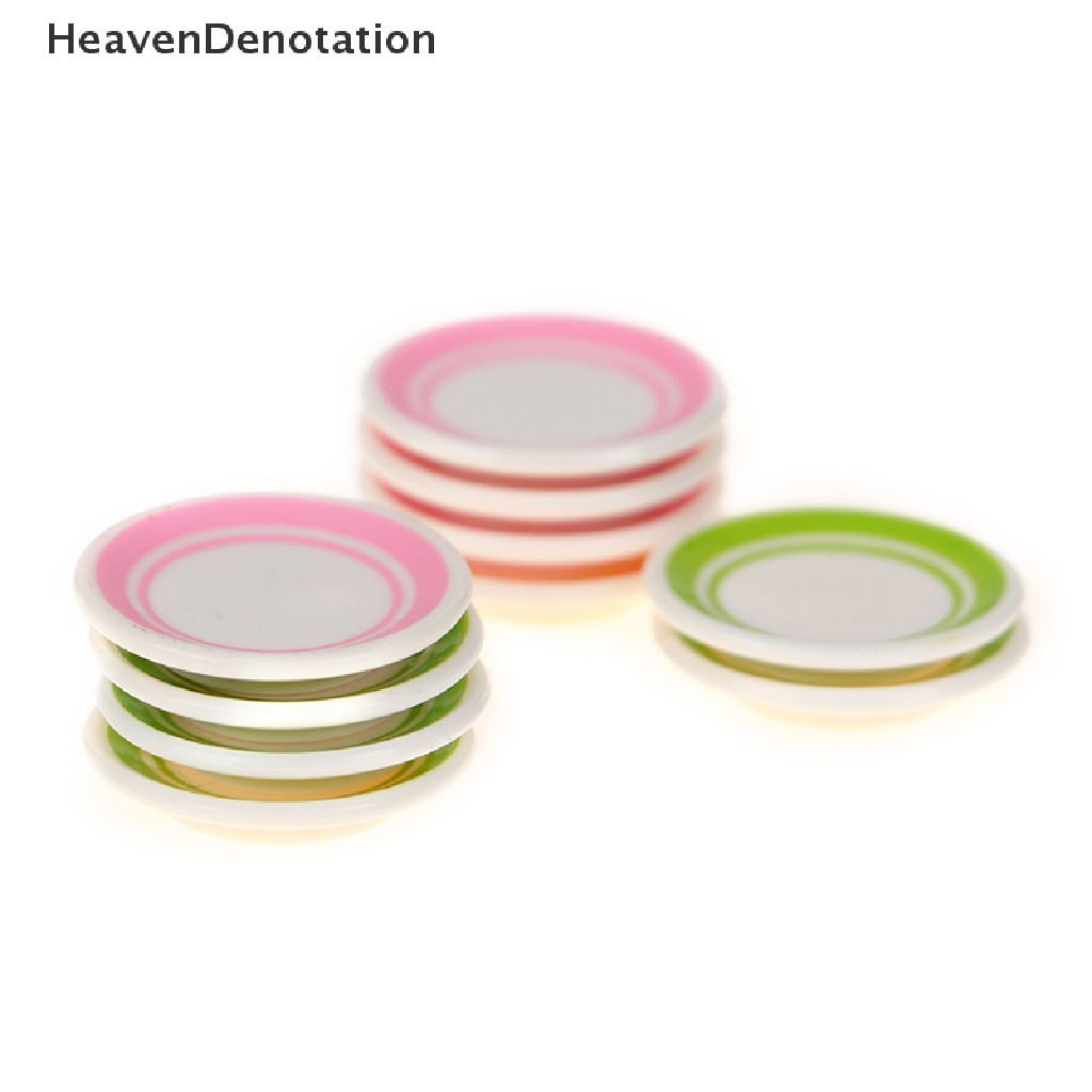 [HeavenDenotation] 5pcs / bag 1: 12 Dollhouse Miniature Colorful Plate Dishes Kitchen Accessories Toys HDV