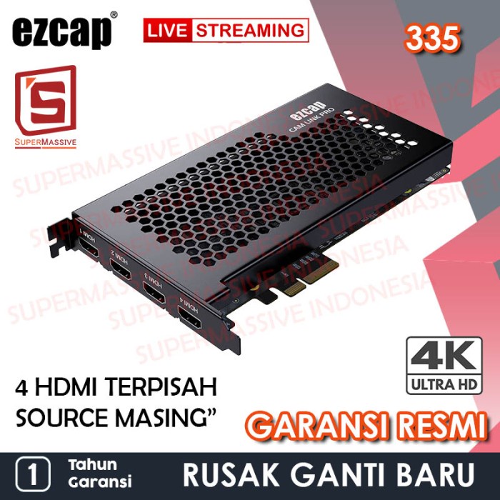Best Seller Ezcap 335 Cam Link Pro Video Streaming 4 Hdmi 1 In Independent Inputs